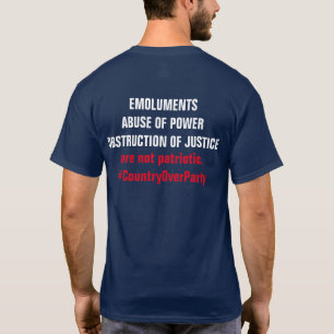 Emoluments Obstruction Country over Party T-Shirt