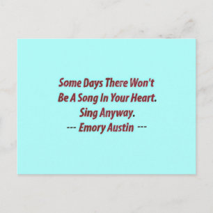 Emory Austin Inspirational, Motivational Quote. Postcard
