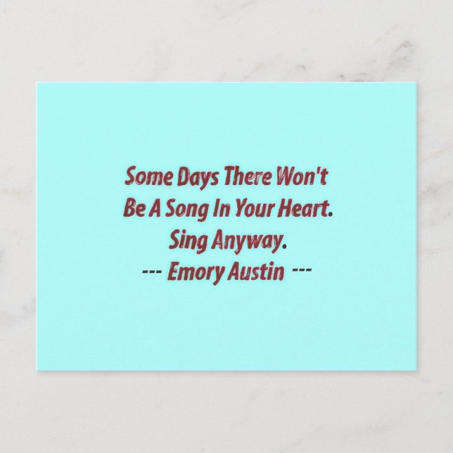 Emory Austin Inspirational, Motivational Quote. Postcard (Front)