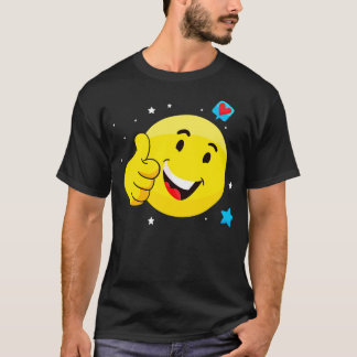 Emote Smile Thumbs Up Emoticon Funny Face T-Shirt