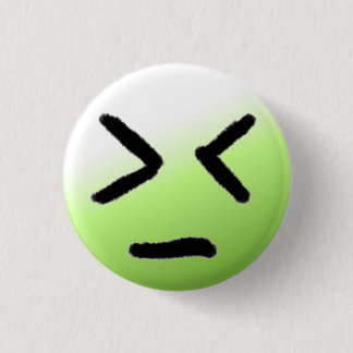 Emoticon Angry Green 3 Cm Round Badge