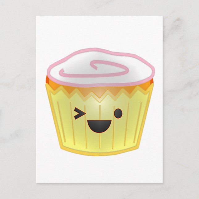 Emoticon Cupcake Postcard (Front)