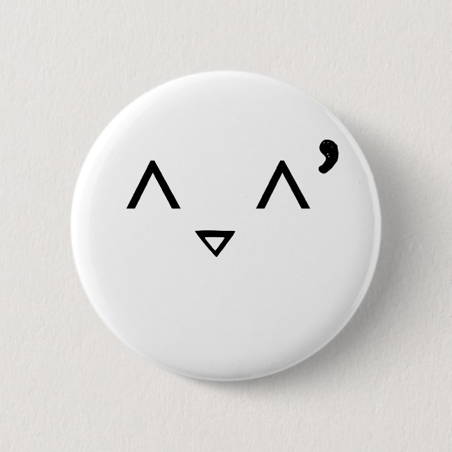 Emoticon: Embarrassed 6 Cm Round Badge (Front)