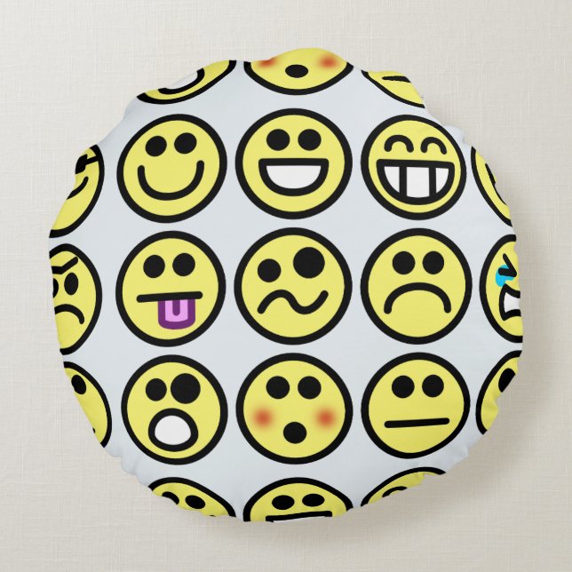 emoticon happy face pillow (Back)