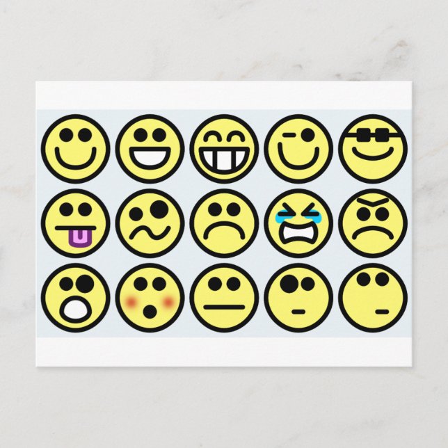 emoticon happy face postcard (Front)