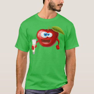 Emoticon of an apple with cute fruit T-Shirt
