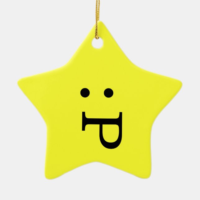 Emoticon Star Ornament - Tongue Sticking Out (Front)