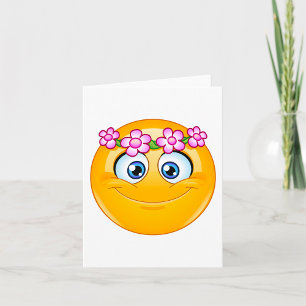 Emoticon Wearing A Floral Wreath Card