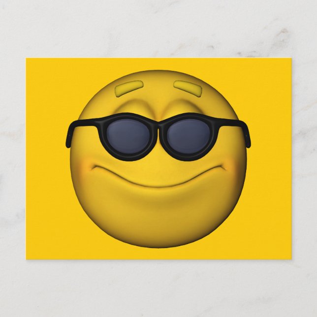Emoticon With Sunglasses Postcard (Front)