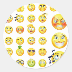 Emoticons Classic Round Sticker