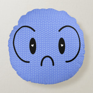 Emotinos nosty kawaii round cushion