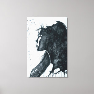 Emotion Canvas Print - Black and White Painting