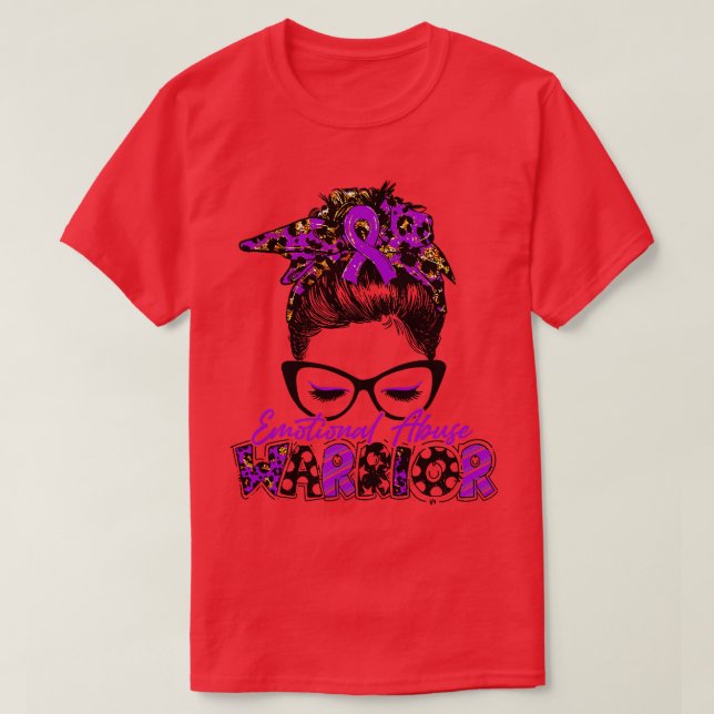 Emotional Abuse Awareness Warrior Women Glasse Mes T-Shirt (Design Front)