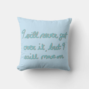 Emotional Affirmation Hand Lettered Blue Ink Cushion
