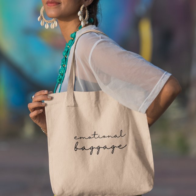 Emotional Baggage Carry Your Feelings with Style Tote Bag (Shop now and lighten your load with a touch of laughter!)