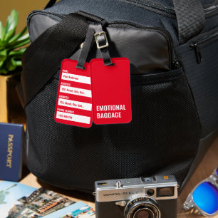 Emotional Baggage Sarcastic Funny Saying Luggage Tag