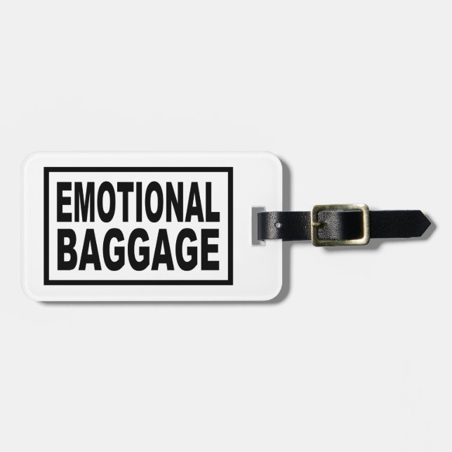 "EMOTIONAL BAGGAGE" Typography Luggage Tag (Front Horizontal)