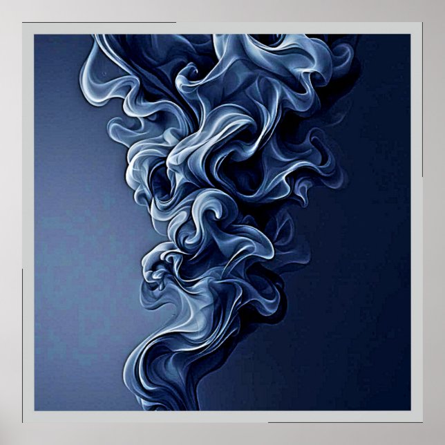 Emotional Blue Smoke Art Poster (Front)