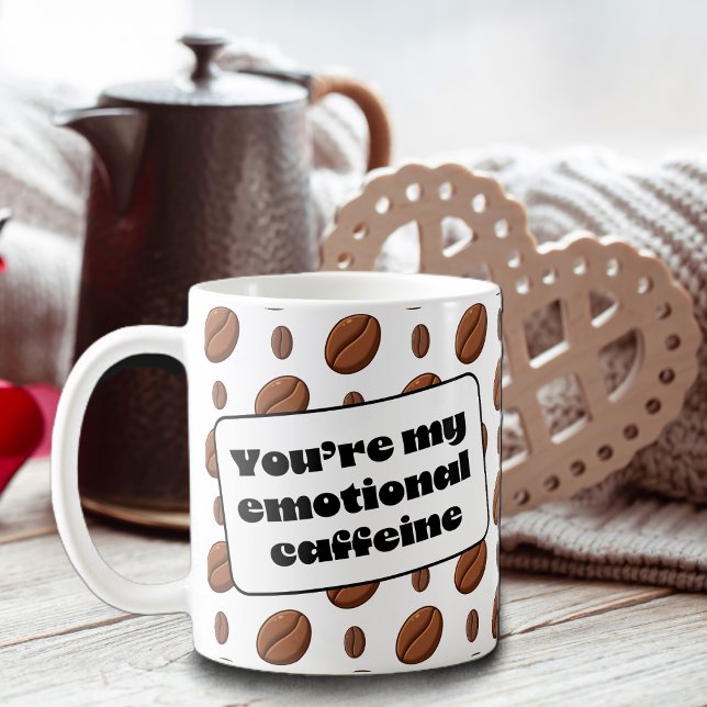Emotional Caffeine Coffee Beans Decor Mug (Creator Uploaded)