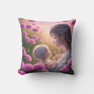 Emotional connection between a baby and a woman cushion