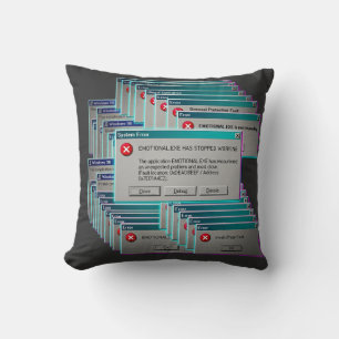 Emotional.exe Has Stopped Working Retro Computer E Cushion