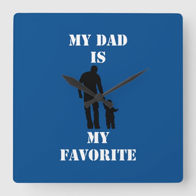 Emotional father's day gift trendy T-Shirt Square Wall Clock (Front)