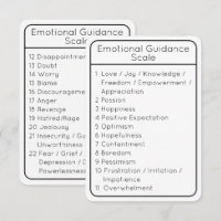 Emotional Guidance Scale White Two Sided Card