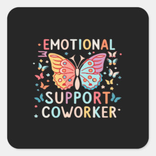 Emotional Help Co-worker Classic Cute Meme Square Sticker
