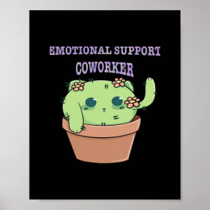 Emotional Help Coworker Cat Stickers Classic Poster