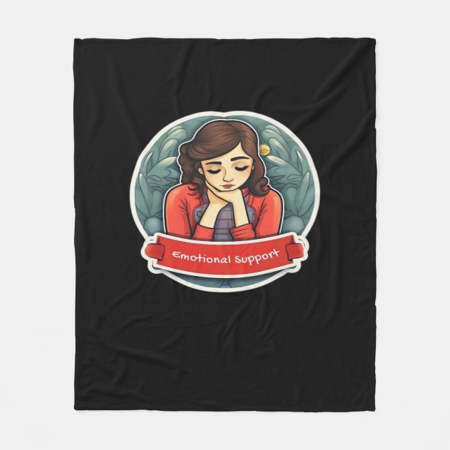 Emotional Help Coworker Chilling Meme Fleece Blanket (Front)