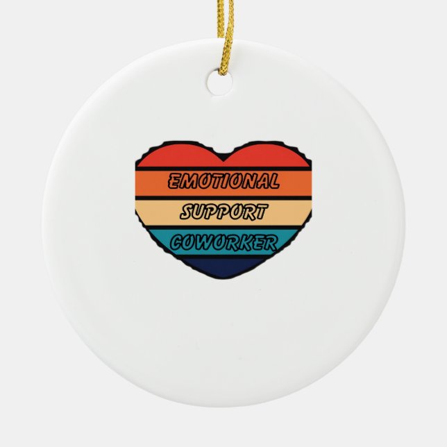 Emotional Help Coworker Funny Ceramic Tree Decoration (Front)