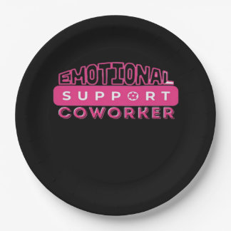 Emotional Help Coworker Pink Flower Essential Paper Plate