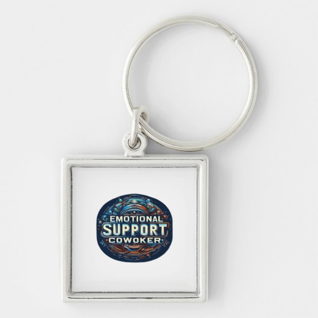Emotional Help Coworker, Typography Classic Key Ring (Front)