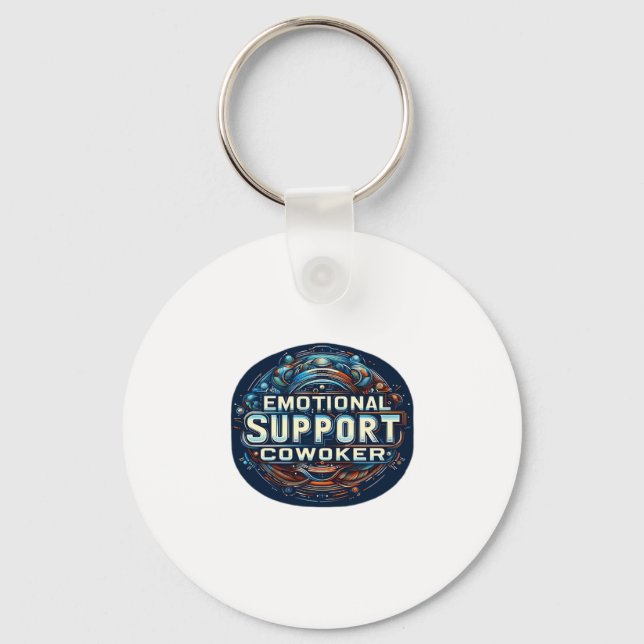Emotional Help Coworker, Typography Classic Key Ring (Front)