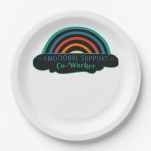 Emotional Help Coworker Work Bestie Blue Classic Paper Plate