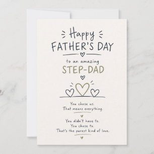 Emotional Step Dad Father’s Day Flat Card