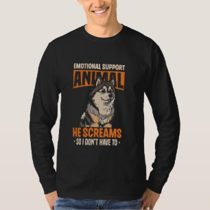 Emotional Support Animal Dog Lover Alaskan Malamut T-Shirt
