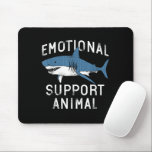 Emotional Support Animal Funny Scary Shark Pun Hum Mouse Mat<br><div class="desc">Discover the perfect blend of creativity and functionality with this unique, made-to-order product — designed to match your personal style and make a statement. Whether you're shopping for yourself or searching for a meaningful gift, this custom-designed item is sure to impress. Crafted with high-quality materials and printed with precision, every...</div>