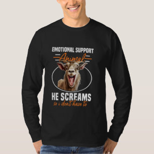 Emotional Support Animal Goat Lover Farm Animal Ra T-Shirt