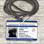 Emotional Support Animal ID One Photo Option Badge<br><div class="desc">Easy to adjust emotional support animal id name badge with red and white background. All text is adjustable. If the fast template adjustment does not work for your photo, click on the customise further option to be able to delete and add your photo to the card. One photo option. If...</div>