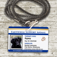 Emotional Support Animal ID One Photo Option Badge