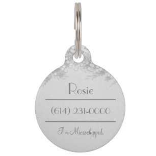Emotional Support Animal Simple Grey Girly Text Pet Tag