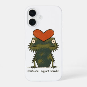 Emotional Support Beardie Bearded Dragon Art iPhone 16 Case
