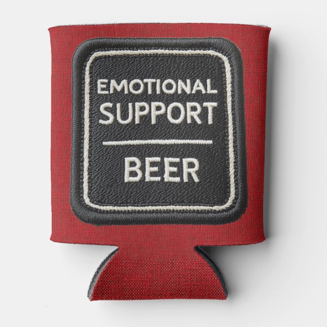 Emotional Support Beer - Beer Can Thermal Sleeve Cooler (Front)