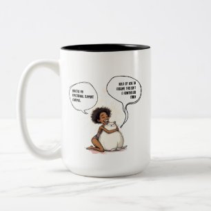 Emotional Support Cat Funny Quote  Two-Tone Coffee Mug