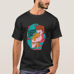 Emotional Support Cat. Hugging Orange Tabby Cat T-Shirt
