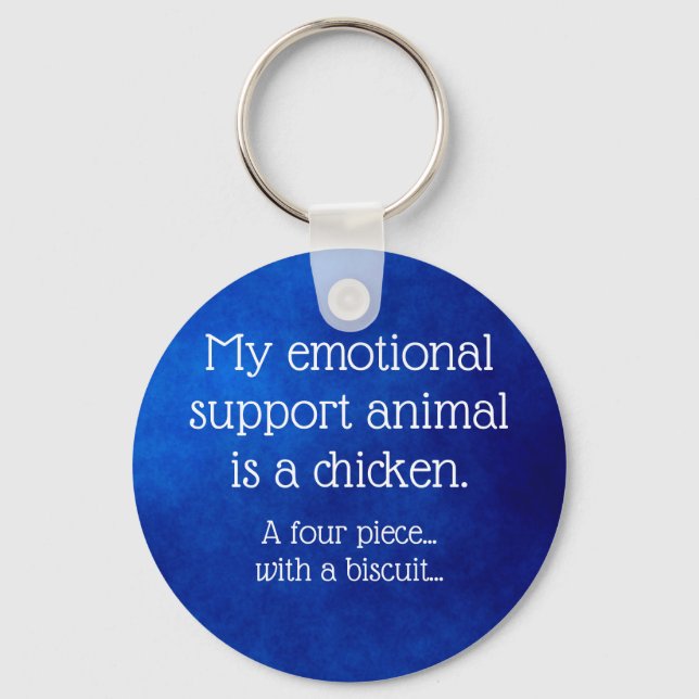 Emotional Support Chicken  Key Ring (Front)