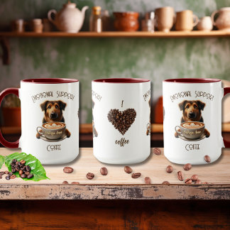 Emotional Support Coffee Cute Dog Mental Health Mug