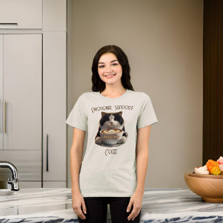 Emotional Support Coffee Funny Cat Mental Health Tri-Blend Shirt