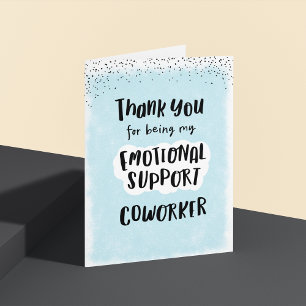 Emotional Support Coworker Card, Work bestie Funny Thank You Card